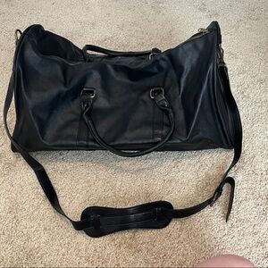 Black Leather Duffle Bag